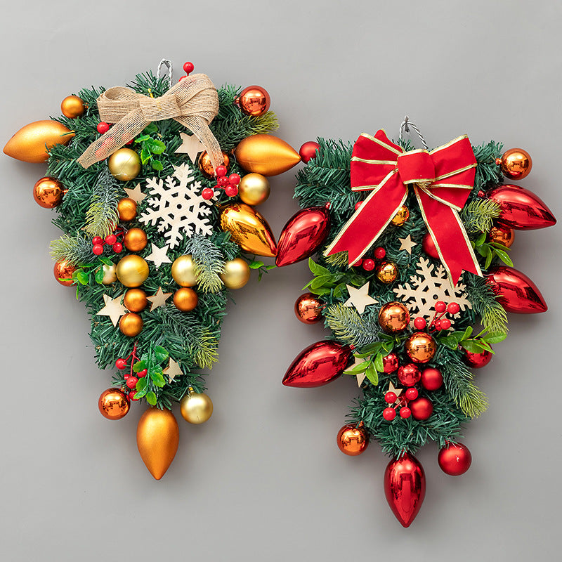 Christmas Decoration Upside Down Christmas Tree Horn Rattan Christmas ...
